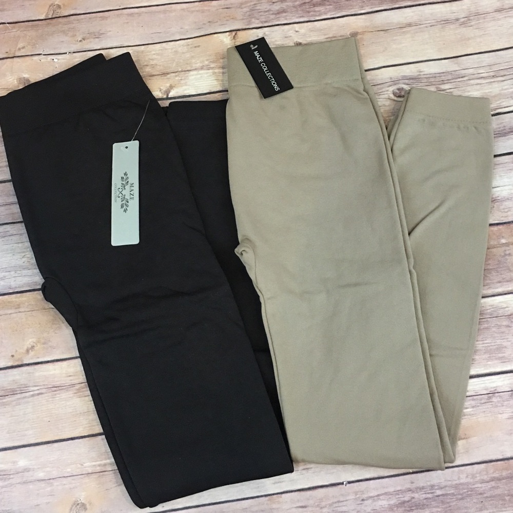 Maze Collection Women’s S/M Brown & Nude Leggings